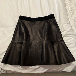 Rebecca Taylor ALine Leather Mini Skirt